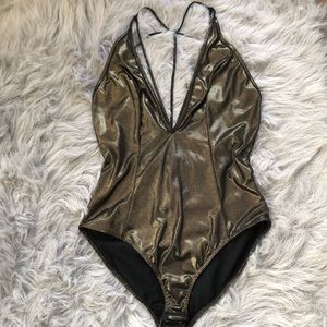 Urban outfitters Metallic gold sexy body suit